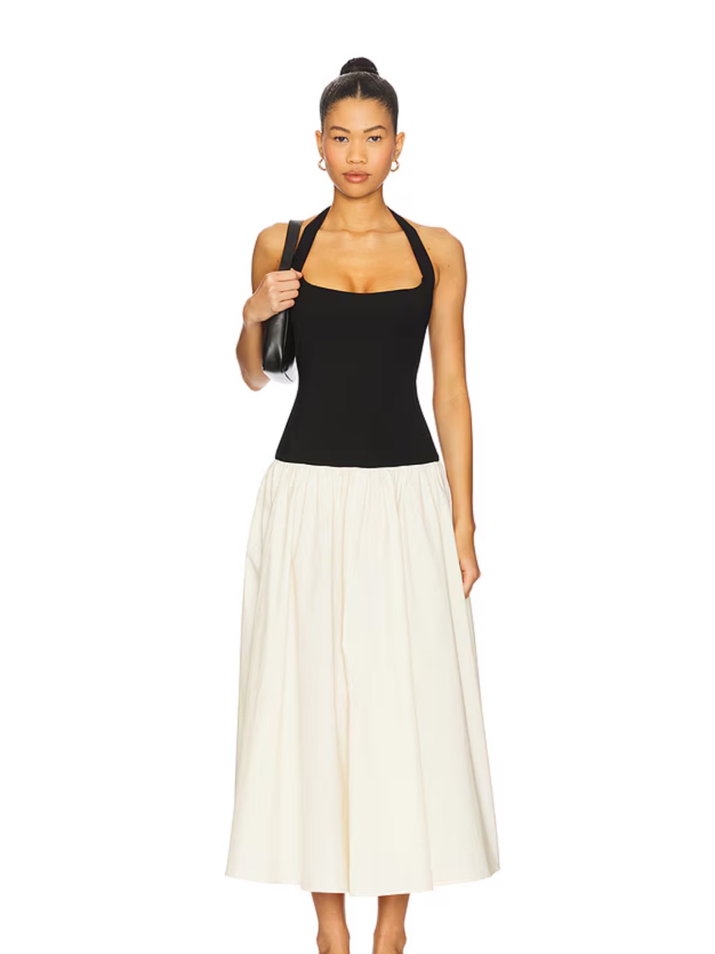 Revolve X Camila Coehlo Andrade Midi Dress Black & White Dropwaist Size M